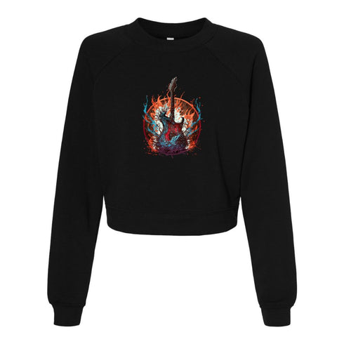 Flaming guitar Bella canvas hoodie 7505